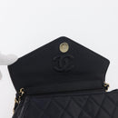 CHANEL Matelasse Chain Shoulder Bag Lamb Skin Navy Gold CC Auth 181880V-21