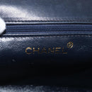 CHANEL Matelasse Chain Shoulder Bag Lamb Skin Navy Gold CC Auth 181880V-23
