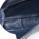 CHANEL Matelasse Chain Shoulder Bag Lamb Skin Navy Gold CC Auth 181880V-9