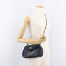 CHANEL Matelasse Chain Shoulder Bag Lamb Skin Navy Gold CC Auth 181880V-28