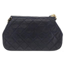 CHANEL Matelasse Chain Shoulder Bag Lamb Skin Navy Gold CC Auth 181880V-2
