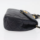 CHANEL Matelasse Chain Shoulder Bag Lamb Skin Navy Gold CC Auth 181880V-4