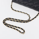 CHANEL Matelasse Chain Shoulder Bag Lamb Skin Navy Gold CC Auth 181880V-7