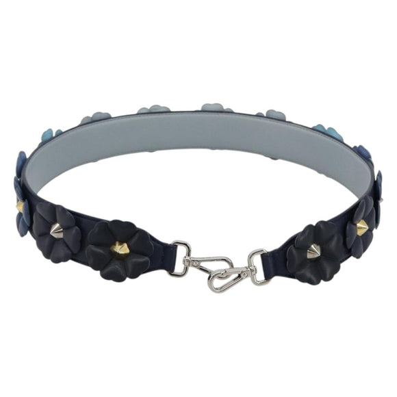 FENDI Shoulder Strap Leather 31.9"" Navy Auth 181881M