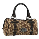 Christian Dior Trotter Canvas Hand Bag Brown Silver Auth 181890V-1