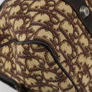 Christian Dior Trotter Canvas Hand Bag Brown Silver Auth 181890V-14