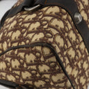 Christian Dior Trotter Canvas Hand Bag Brown Silver Auth 181890V-16