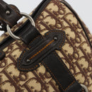 Christian Dior Trotter Canvas Hand Bag Brown Silver Auth 181890V-17