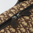 Christian Dior Trotter Canvas Hand Bag Brown Silver Auth 181890V-19