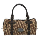 Christian Dior Trotter Canvas Hand Bag Brown Silver Auth 181890V-13