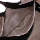 Christian Dior Trotter Canvas Hand Bag Brown Silver Auth 181890V-24