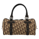 Christian Dior Trotter Canvas Hand Bag Brown Silver Auth 181890V-2