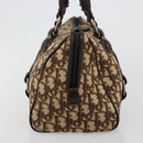 Christian Dior Trotter Canvas Hand Bag Brown Silver Auth 181890V-3