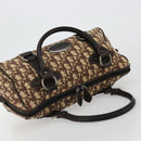 Christian Dior Trotter Canvas Hand Bag Brown Silver Auth 181890V-6