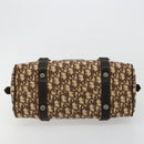 Christian Dior Trotter Canvas Hand Bag Brown Silver Auth 181890V-5