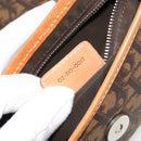 Christian Dior Trotter Canvas Romantic Bag PVC Braun Silber Auth 181891V-11