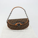 Christian Dior Trotter Canvas Romantic Bag PVC Braun Silber Auth 181891V-12