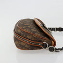 Christian Dior Trotter Canvas Romantic Bag PVC Braun Silber Auth 181891V-3