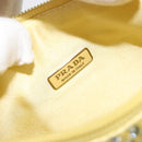 PRADA Rhinestone Hand Bag Satin Yellow Silver Auth 181892SM-17
