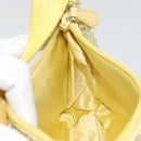 PRADA Rhinestone Hand Bag Satin Yellow Silver Auth 181892SM-19