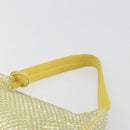 PRADA Rhinestone Hand Bag Satin Yellow Silver Auth 181892SM-8