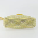 PRADA Rhinestone Hand Bag Satin Yellow Silver Auth 181892SM-9
