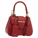 PRADA Hand Bag Safiano leather 2way Red Gold Auth 181893V-1