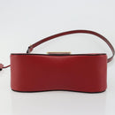 PRADA Hand Bag Safiano leather 2way Red Gold Auth 181893V-11