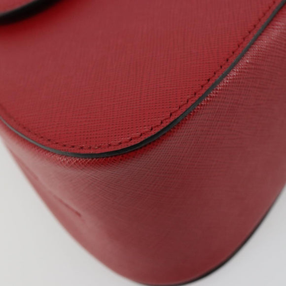 PRADA Hand Bag Safiano leather 2way Red Gold Auth 181893V