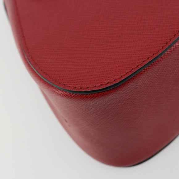 PRADA Hand Bag Safiano leather 2way Red Gold Auth 181893V