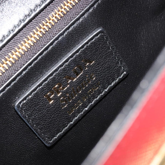 PRADA Hand Bag Safiano leather 2way Red Gold Auth 181893V