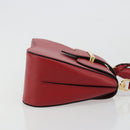 PRADA Hand Bag Safiano leather 2way Red Gold Auth 181893V-4