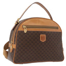 CELINE Macadam Canvas Backpack PVC Leather Brown Gold Auth 181895A-1