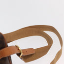 CELINE Macadam Canvas Backpack PVC Leather Brown Gold Auth 181895A-14