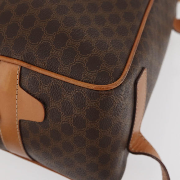 CELINE Macadam Canvas Backpack PVC Leather Brown Gold Auth 181895A