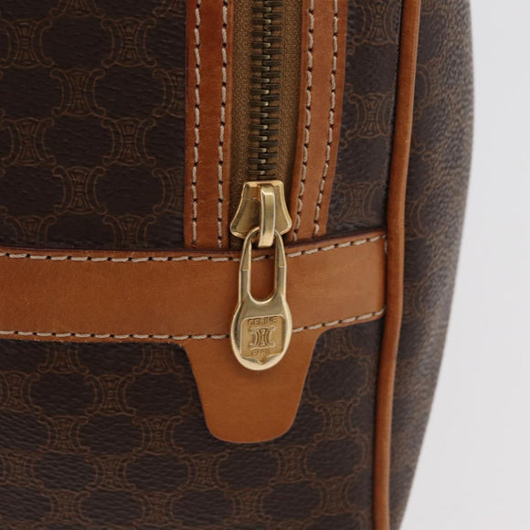 CELINE Macadam Canvas Backpack PVC Leather Brown Gold Auth 181895A