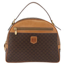 CELINE Macadam Canvas Backpack PVC Leather Brown Gold Auth 181895A-13