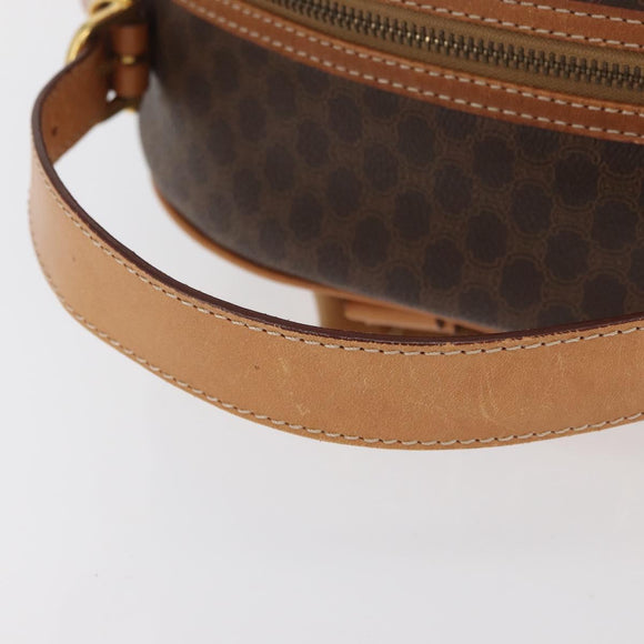 CELINE Macadam Canvas Backpack PVC Leather Brown Gold Auth 181895A