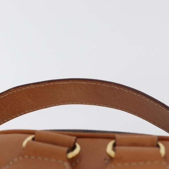 CELINE Macadam Canvas Backpack PVC Leather Brown Gold Auth 181895A