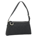 GUCCI GG Canvas Abbey Hand Bag Black Gold 145757 Auth 181897A-1