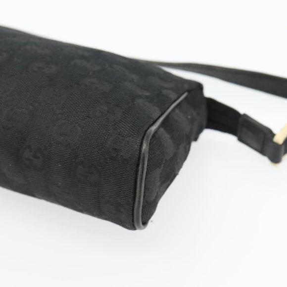 GUCCI GG Canvas Abbey Hand Bag Black Gold 145757 Auth 181897A