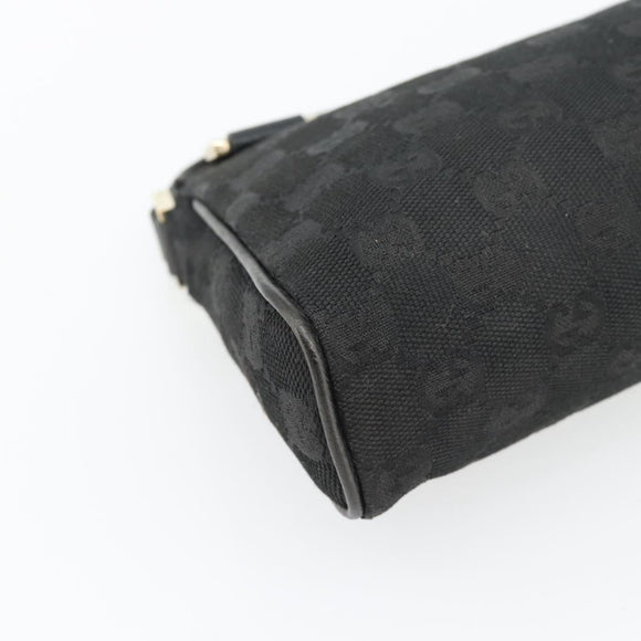GUCCI GG Canvas Abbey Hand Bag Black Gold 145757 Auth 181897A