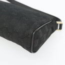 GUCCI GG Canvas Abbey Hand Bag Black Gold 145757 Auth 181897A-12