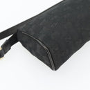 GUCCI GG Canvas Abbey Hand Bag Black Gold 145757 Auth 181897A-13