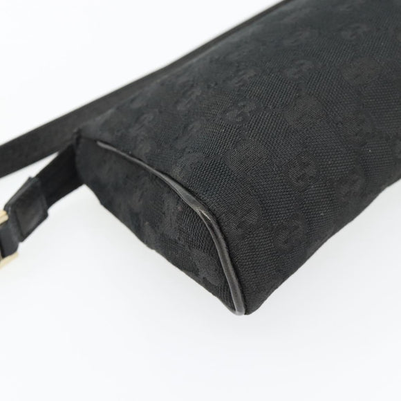 GUCCI GG Canvas Abbey Hand Bag Black Gold 145757 Auth 181897A
