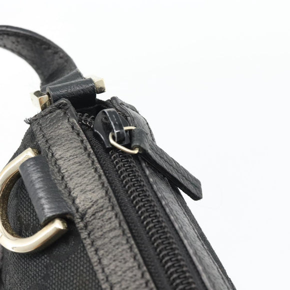 GUCCI GG Canvas Abbey Hand Bag Black Gold 145757 Auth 181897A