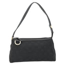 GUCCI GG Canvas Abbey Hand Bag Black Gold 145757 Auth 181897A-2