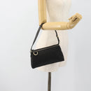 GUCCI GG Canvas Abbey Hand Bag Black Gold 145757 Auth 181897A-20