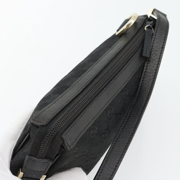 GUCCI GG Canvas Abbey Hand Bag Black Gold 145757 Auth 181897A