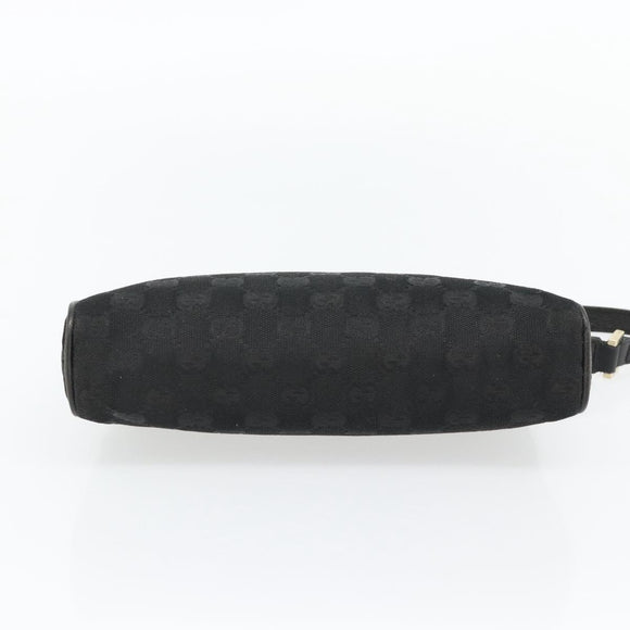 GUCCI GG Canvas Abbey Hand Bag Black Gold 145757 Auth 181897A